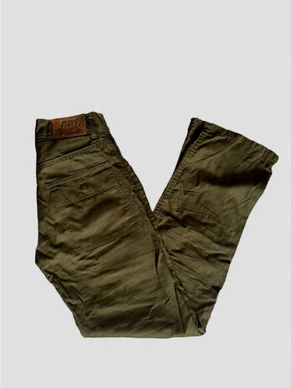 Olive Green Straight Fit Pants